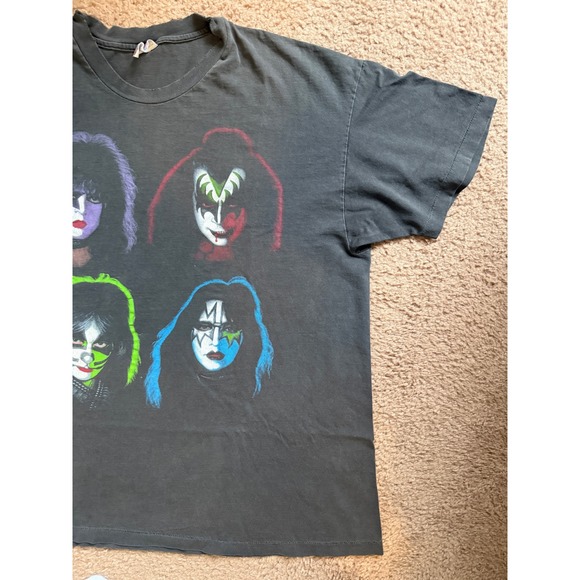 Hanes T Shirt Men XL Black Kiss Band Rock ConcertGraphic Tee Vintage 90 - Picture 2 of 8
